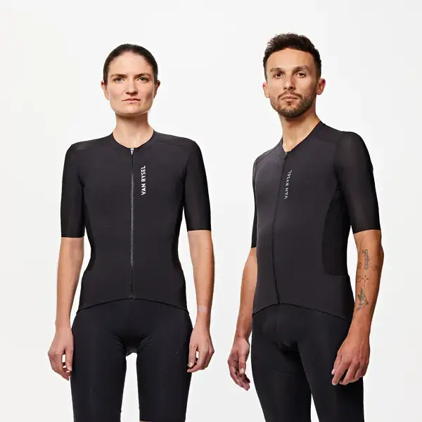 Short-sleeved road cycling suits for both men and women-Smoked black RCR Competition Series